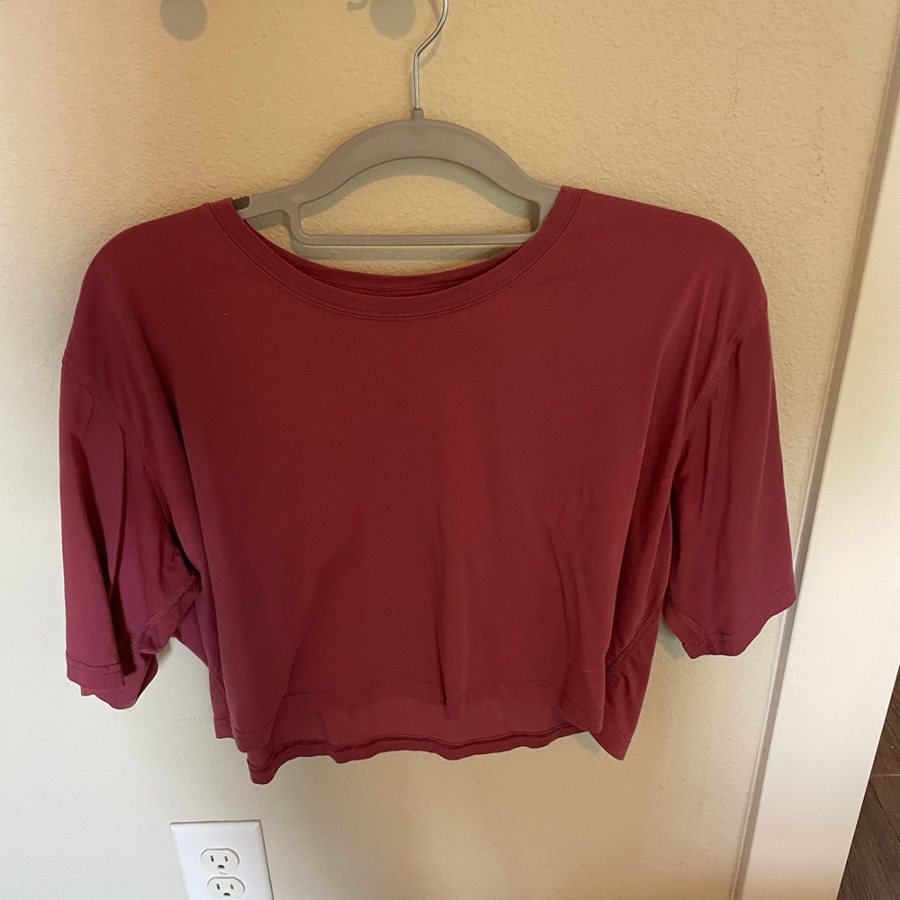 Pink loose fitting crop top